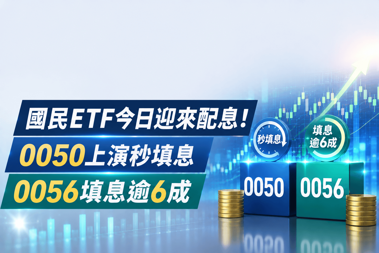 國民ETF今日迎來配息!0050上演秒填息、0056填息逾6成 國民ETF今日迎來配息!0050上演秒填息、0056填息逾6成