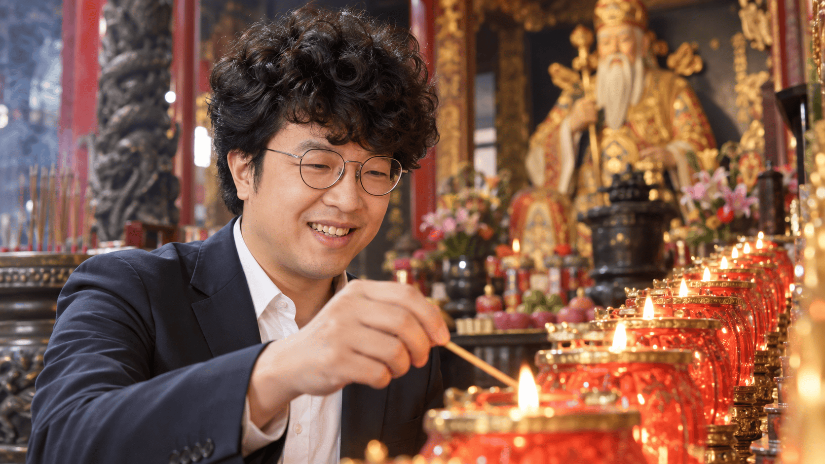 七星燈與傳統祈福文化的AI寫實示意圖