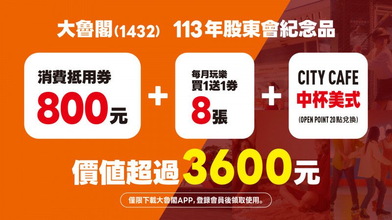 2024大魯閣股東紀念品公布！ 總價值超過3600元