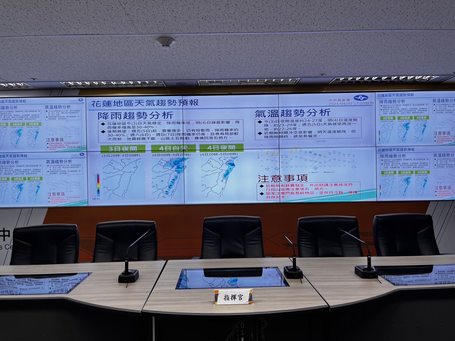 花蓮強震9死963傷 應變中心：明日降雨增加注意土石流