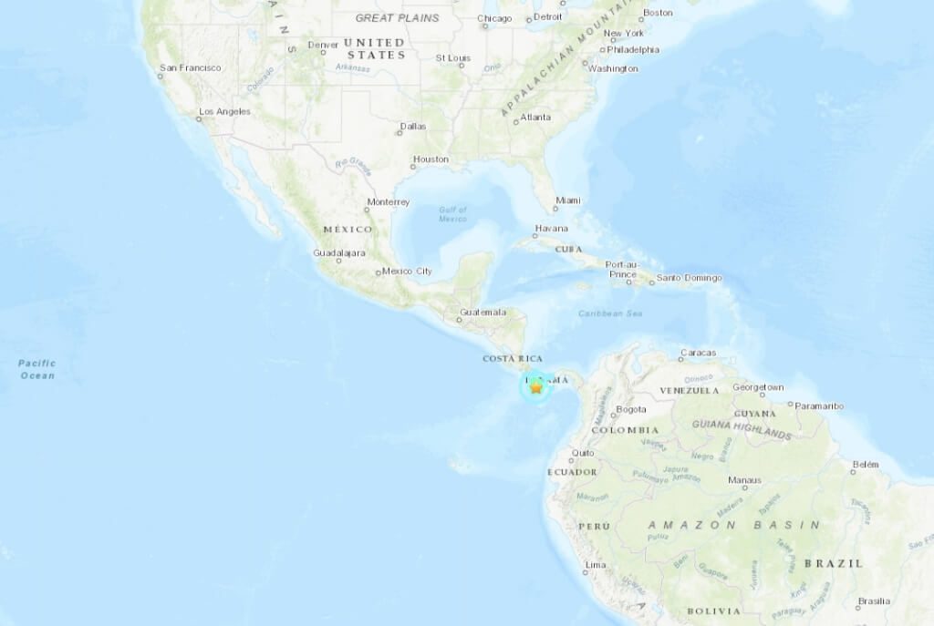 巴拿馬外海規模5.6地震 震源深度10公里 巴拿馬外海規模5.6地震 震源深度10公里