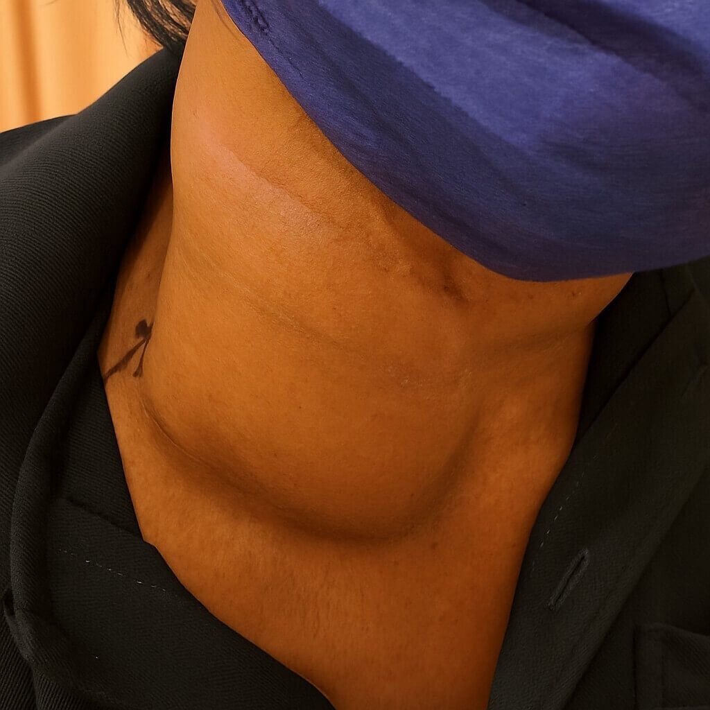 6旬男頸部淋巴瘤大如鴕鳥蛋 距氣管0.1公分險奪命 6旬男頸部淋巴瘤大如鴕鳥蛋 距氣管0.1公分險奪命