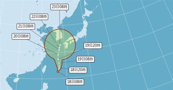 台灣東邊熱帶性低氣壓 最快19日發展為颱風 台灣東邊熱帶性低氣壓 最快19日發展為颱風