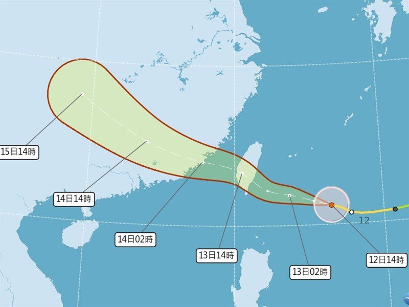 颱風楊柳恐13日中午登陸台東 陸警增苗栗台中澎湖 颱風楊柳恐13日中午登陸台東 陸警增苗栗台中澎湖