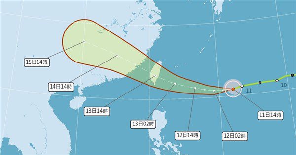 楊柳最快12日轉中颱 13日登陸台東機率高 楊柳最快12日轉中颱 13日登陸台東機率高