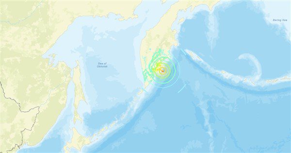 俄羅斯堪察加區域東海岸 發生規模7.1地震 俄羅斯堪察加區域東海岸 發生規模7.1地震