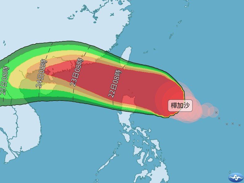 樺加沙海警發布 最快白天成強颱傍晚可能發陸警 樺加沙海警發布 最快白天成強颱傍晚可能發陸警