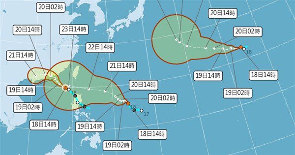 颱風米塔生成、2颱將接力 最快21日晚間海警 颱風米塔生成、2颱將接力 最快21日晚間海警