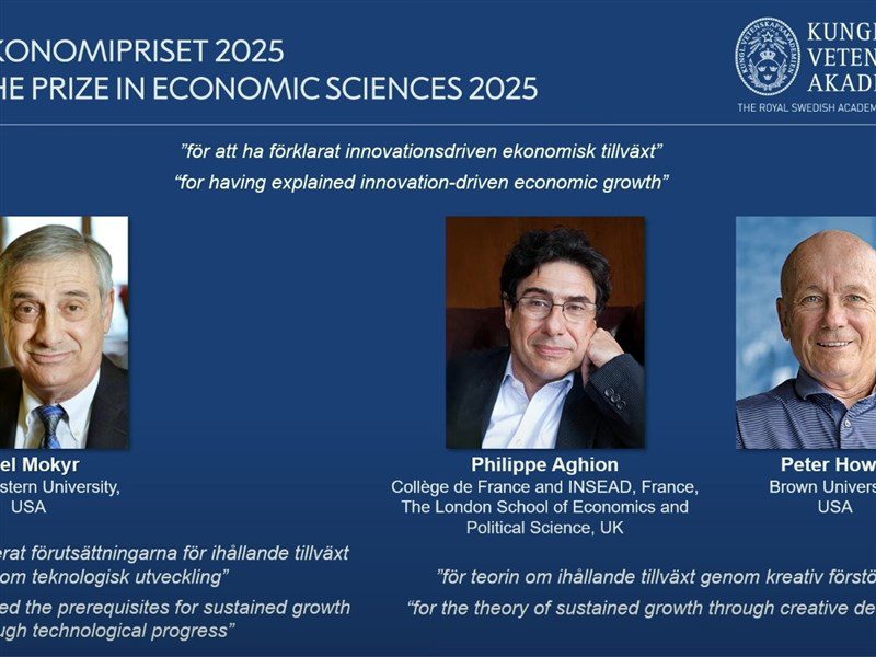 2025諾貝爾經濟學獎揭曉 3學者獲殊榮 2025諾貝爾經濟學獎揭曉 3學者獲殊榮