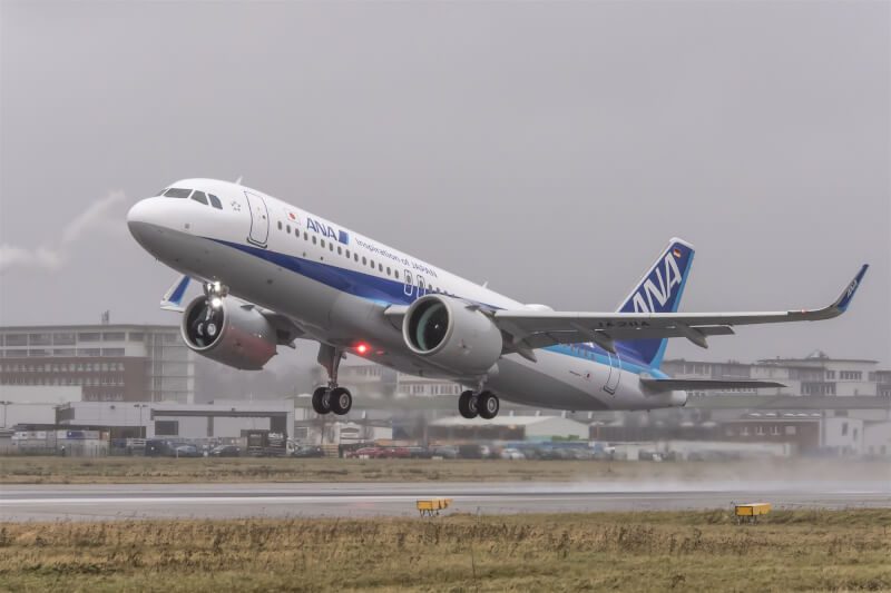 日本全日空（ANA）旗下擁有的空巴A320飛機。（圖取自空中巴士網頁airbus.com）