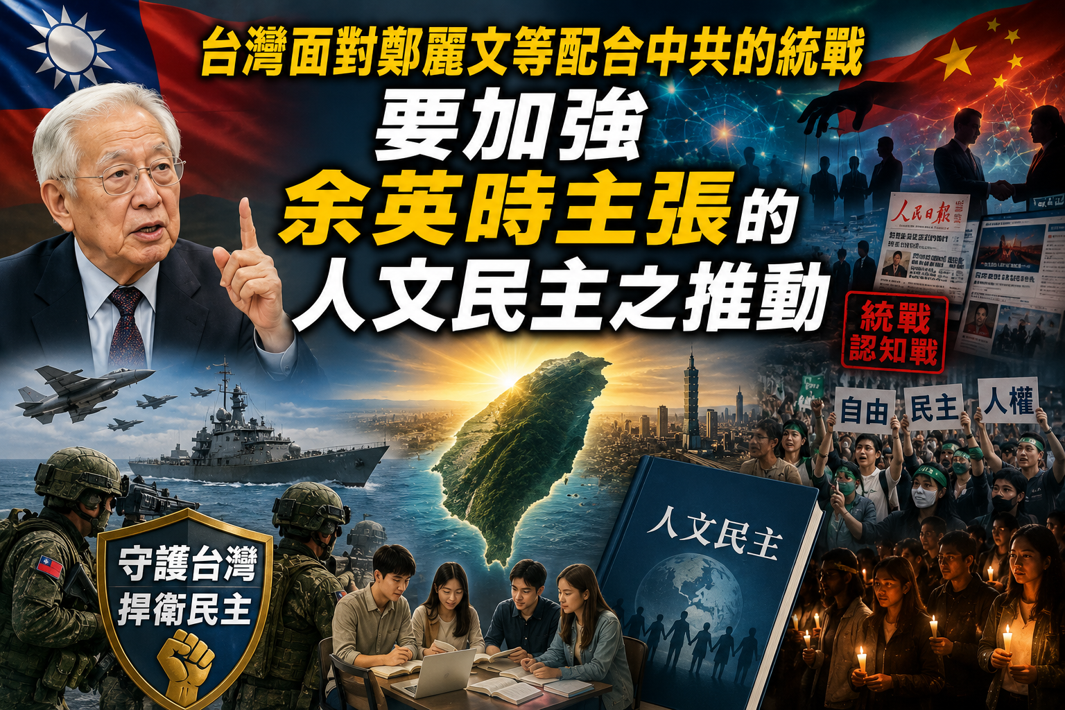 台灣面對鄭麗文等配合中共的統戰，要加強余英時主張的人文民主之推動（更新完整版）請改用此新版