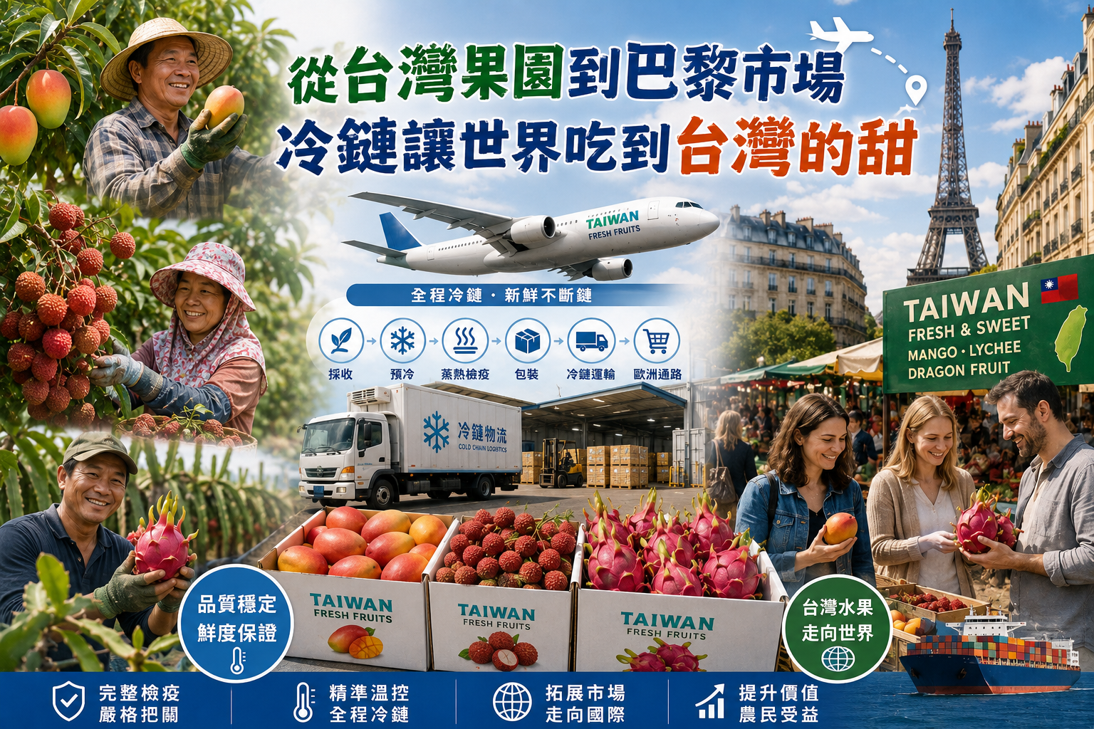 從台灣果園到巴黎市場,冷鏈讓世界吃到台灣的甜 從台灣果園到巴黎市場,冷鏈讓世界吃到台灣的甜