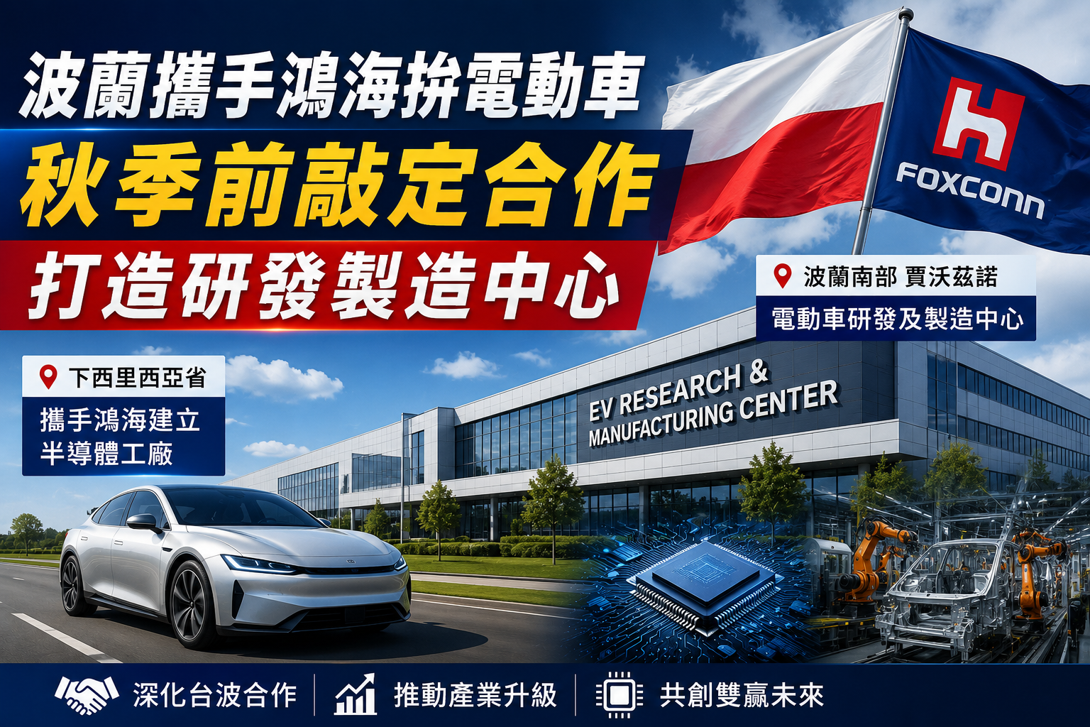 波蘭攜手鴻海拚電動車 秋季前敲定合作打造研發製造中心 波蘭攜手鴻海拚電動車 秋季前敲定合作打造研發製造中心